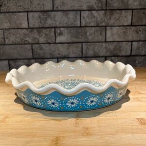 The Pioneer Woman Stoneware Pie Dish Scalloped Edge Floral Pattern 10.75” x 2.25